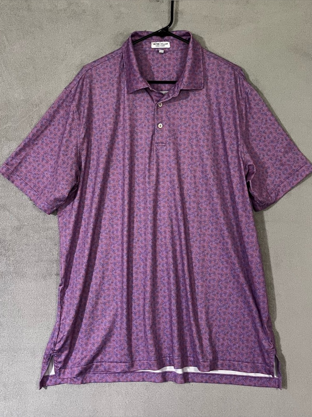 Peter Millar Purple Micro-Pattern Polo Shirt Troon North Scottsdale Golf XL
